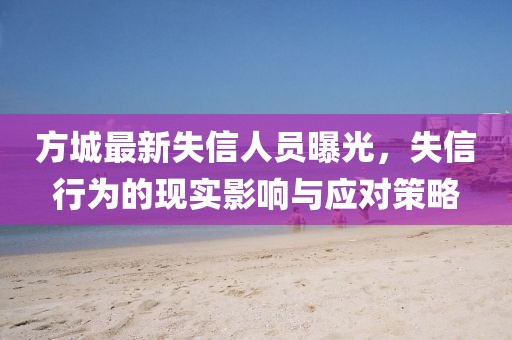 方城最新失信人員曝光,失信行為的現實影響與應對策略