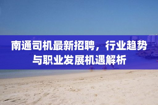 南通司機最新招聘，行業趨勢與職業發展機遇解析