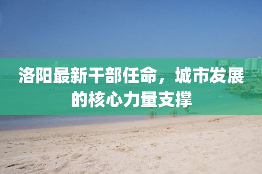 洛陽最新干部任命,城市發展的核心力量支撐
