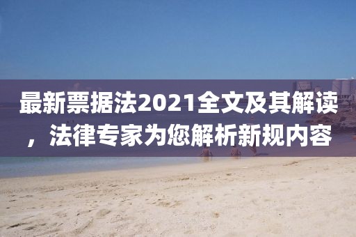 最新票據法2021全文及其解讀,法律專家為您解析新規內容
