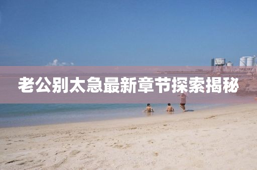 老公別太急最新章節探索揭秘