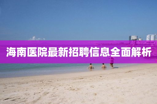 海南醫(yī)院最新招聘信息全面解析