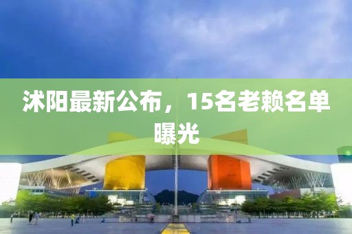 沭陽最新公布,15名老賴名單曝光