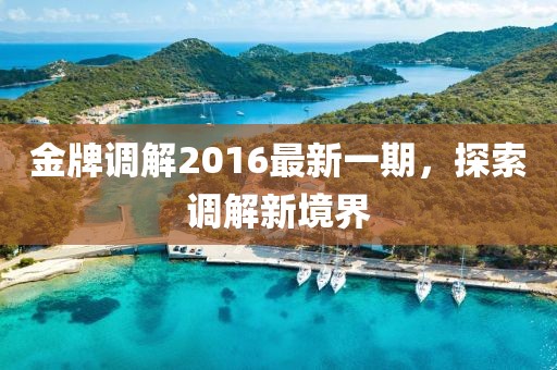 金牌調解2016最新一期,探索調解新境界