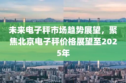 未來電子秤市場趨勢展望,聚焦北京電子秤價格展望至2025年