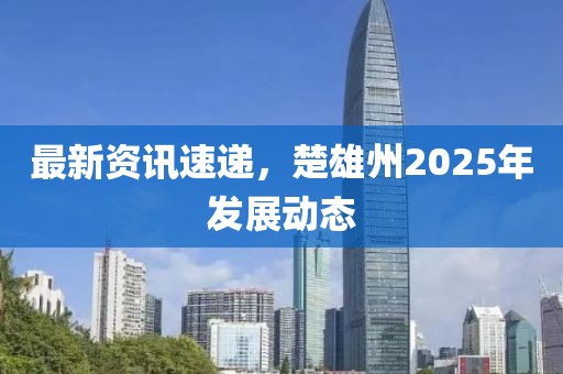 最新資訊速遞,楚雄州2025年發展動態