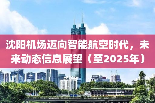 沈陽機場邁向智能航空時代,未來動態(tài)信息展望(至2025年)