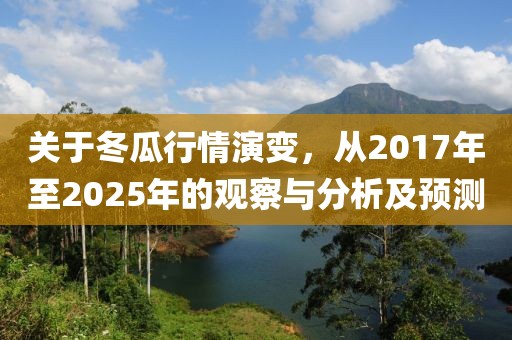 關(guān)于冬瓜行情演變，從2017年至2025年的觀察與分析及預(yù)測