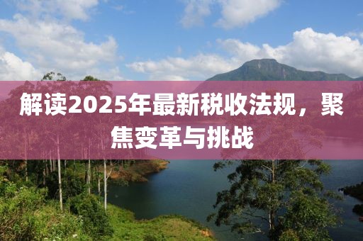 解讀2025年最新稅收法規(guī),聚焦變革與挑戰(zhàn)