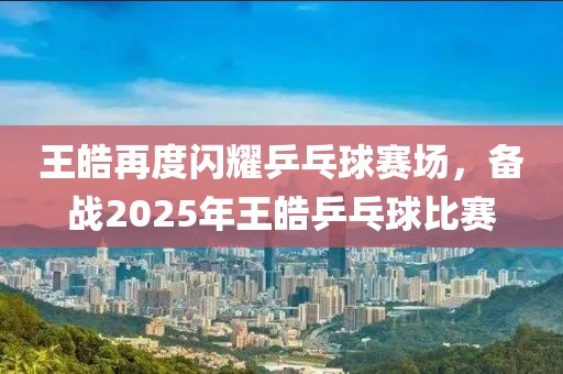 王皓再度閃耀乒乓球賽場,備戰2025年王皓乒乓球比賽