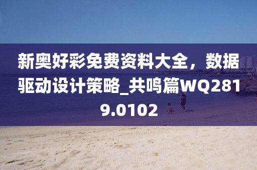 新奧好彩免費資料大全,數據驅動設計策略_共鳴篇WQ2819.0102