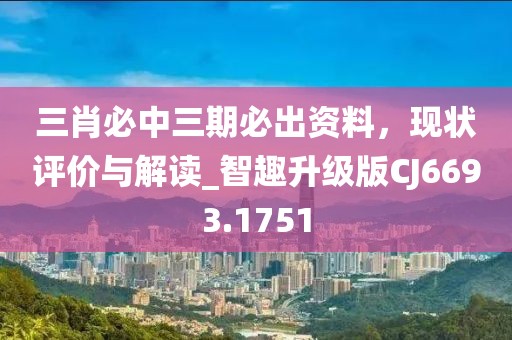 三肖必中三期必出資料,現狀評價與解讀_智趣升級版CJ6693.1751