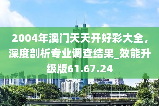 2004年澳門天天開好彩大全，深度剖析專業(yè)調(diào)查結(jié)果_效能升級版61.67.24