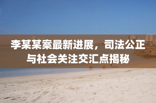 李某某案最新進(jìn)展,司法公正與社會(huì)關(guān)注交匯點(diǎn)揭秘